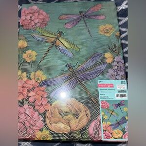 Diamond Painting Kit with Dragonflies and Flowers Design